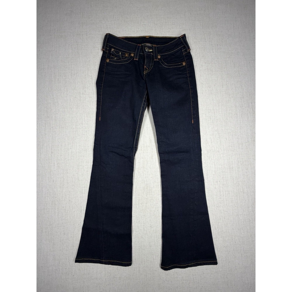 Vintage True Religion Joey Flare Bootcut Jeans Womens 25 Dark Wash Made in USA